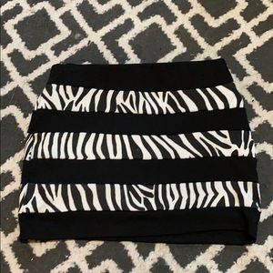 Zebra print mini skirt